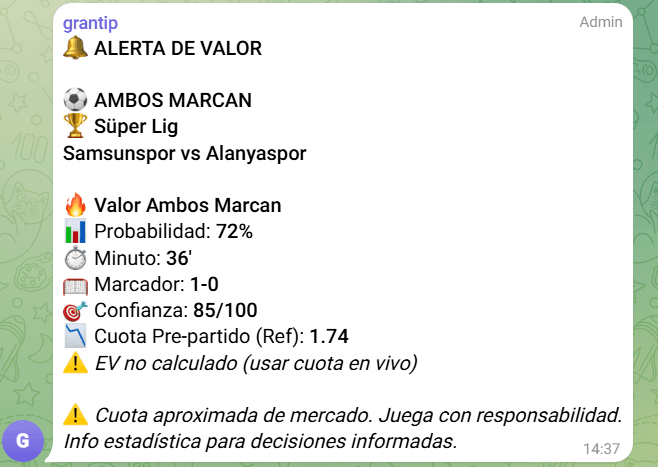 Alerta de ambos marcan con 72% de probabilidad